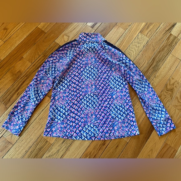 Lilly Pulitzer UPF 50+ Skipper Popover Multi Royal Purple Jacket Women’s Size M - Picture 9 of 15